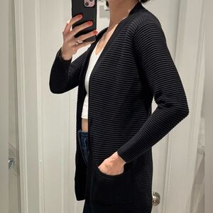 Belldini Black Ribbed Knit Cardigan Sweater